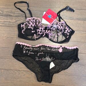 NWT La Perla Black and Pink Lingerie Set